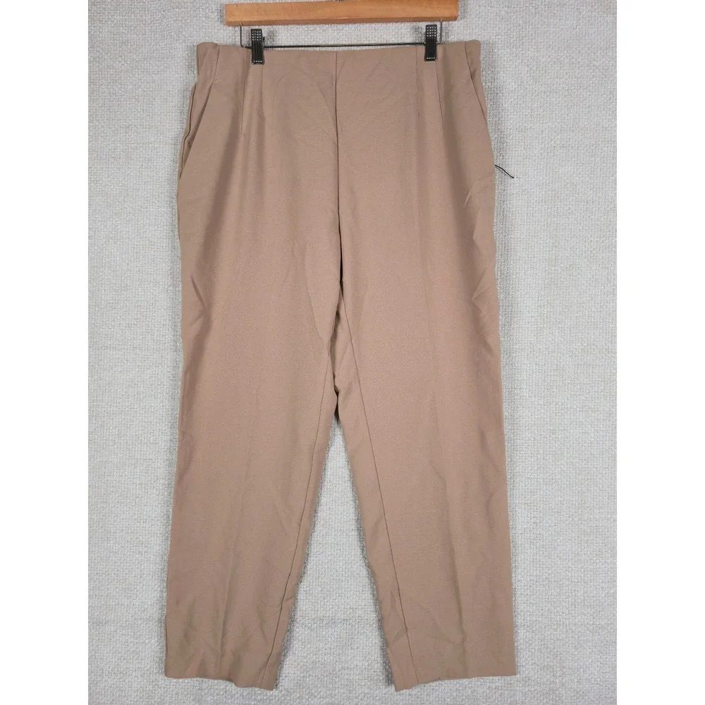 Haver + Blair London Tan Tailored Side‎ Zip Trousers Dress Pants Womens Large
